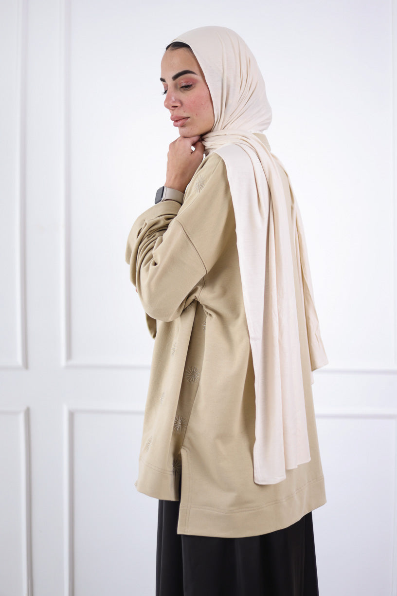 Sunlight Oversized Top in Beige