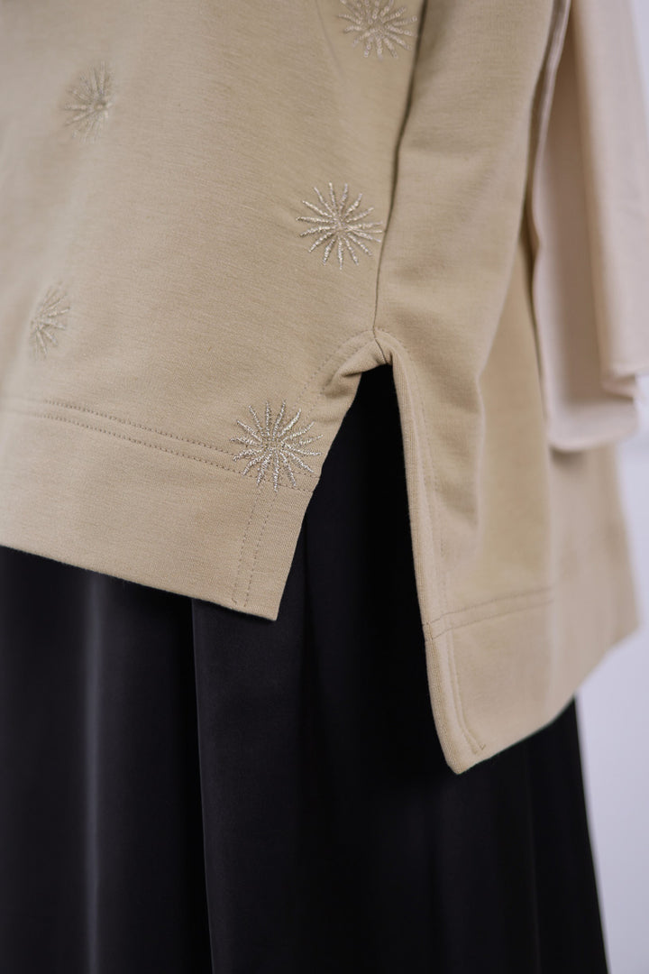 Sunlight Oversized Top in Beige