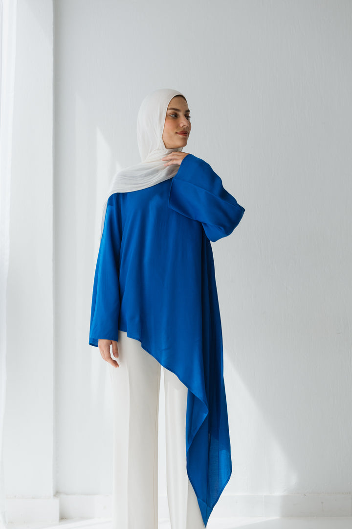 Reya asymmetrical Top In Blue