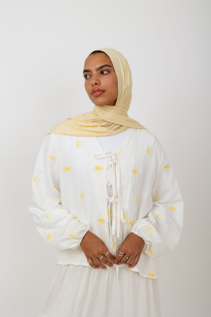 Palmira Embroidered Top In White