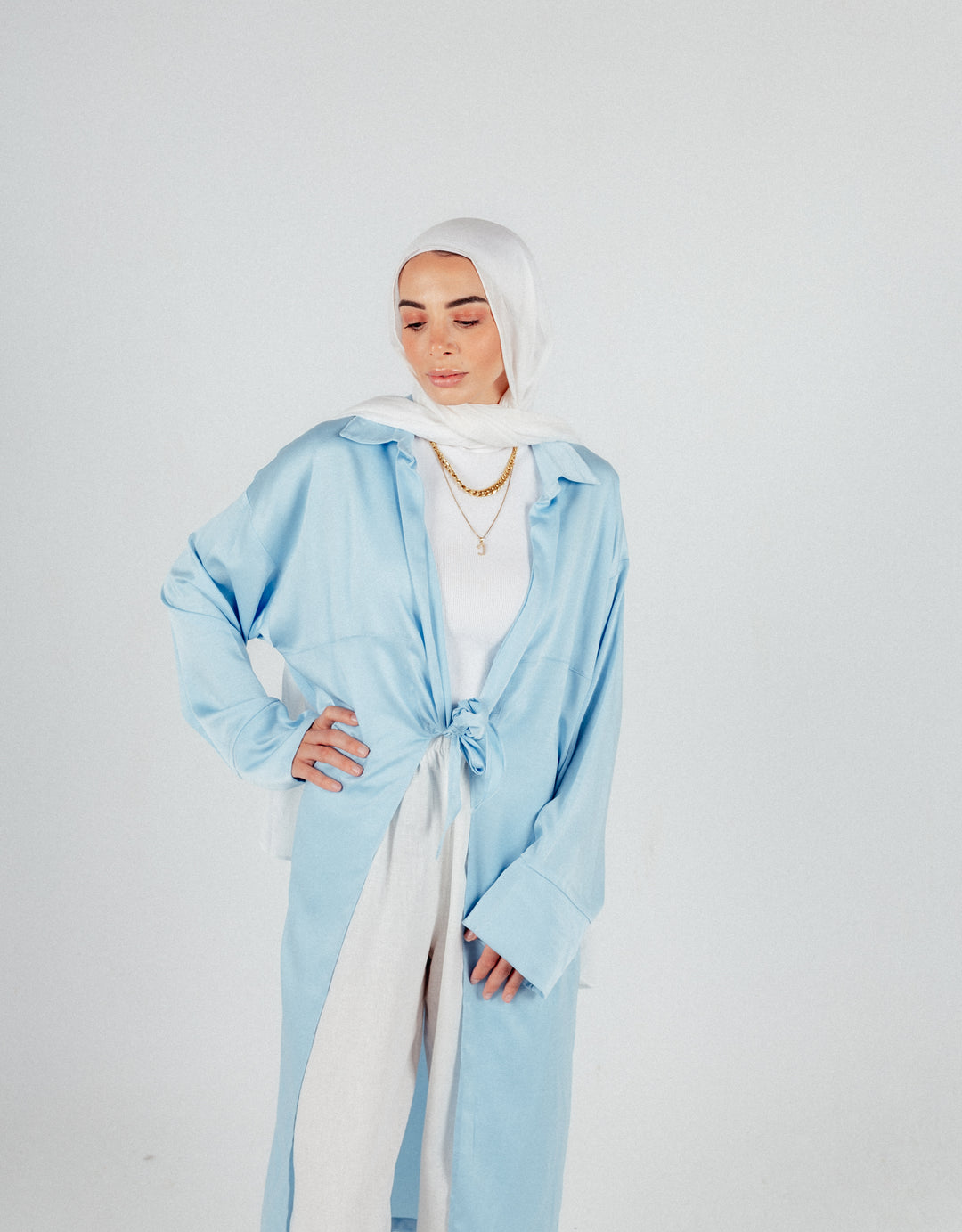 Wrap it Long shirt in Baby blue