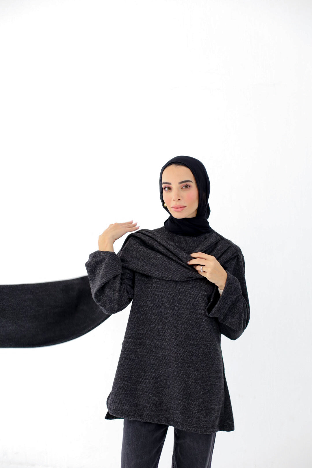 Celia Cape Sweater in Black