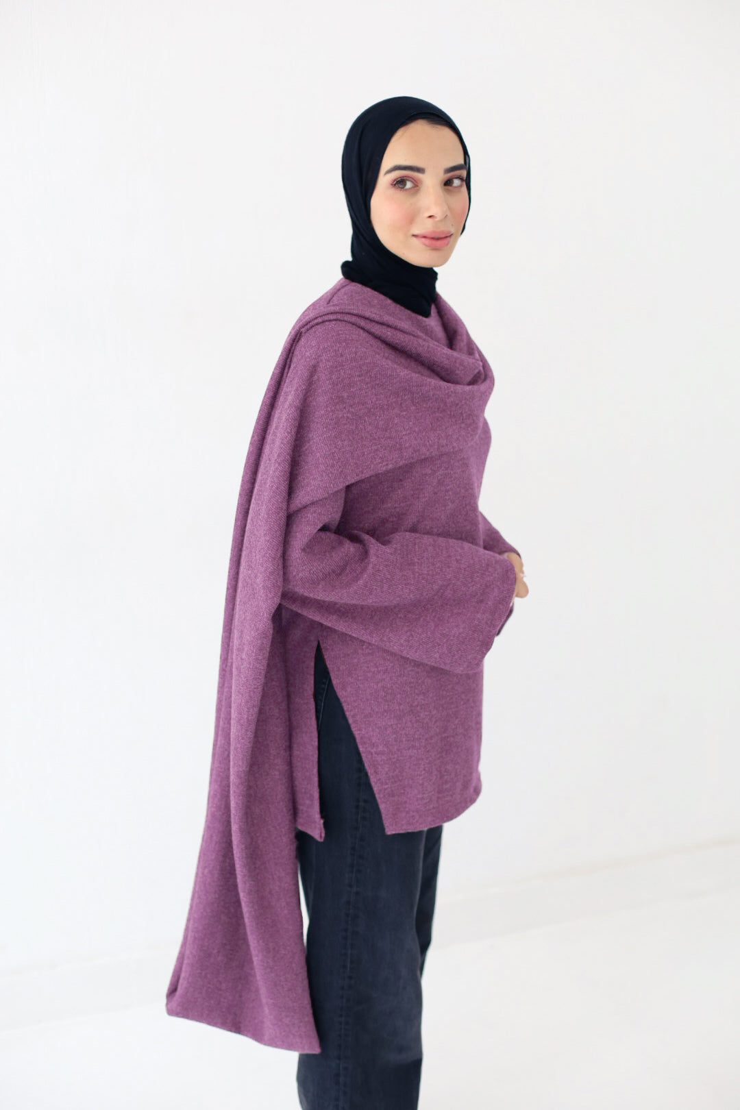 Celia Cape Sweater in Pink