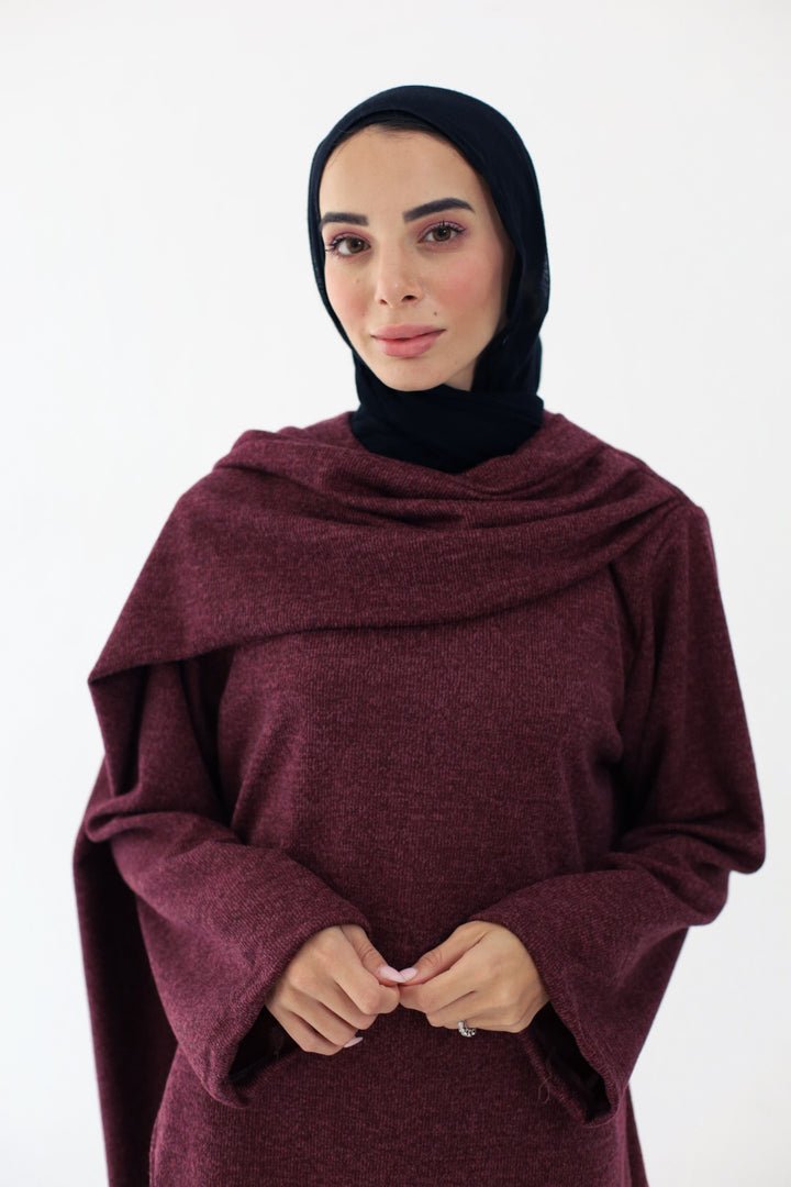 Celia Cape Sweater in Burgundy