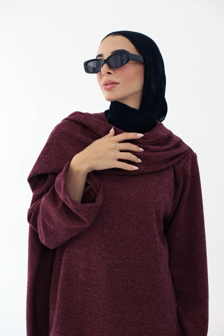 Celia Cape Sweater in Burgundy