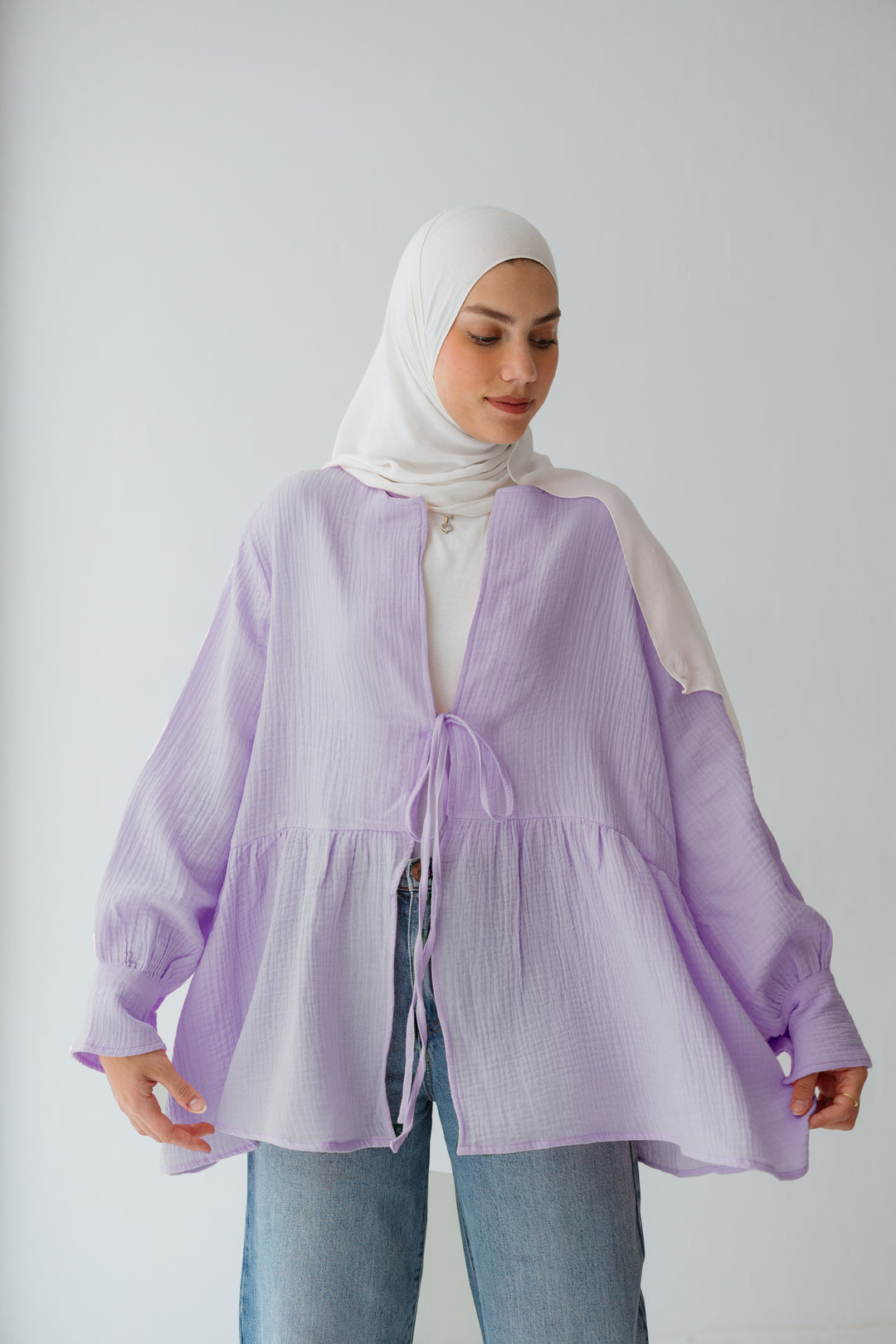 Bow Cardigan In Purple
