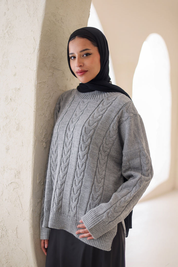 Snowfall Pullover in Grey