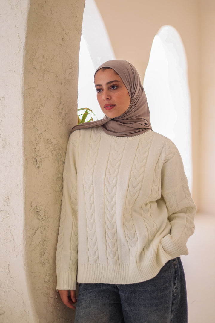 Snowfall Pullover in Off White