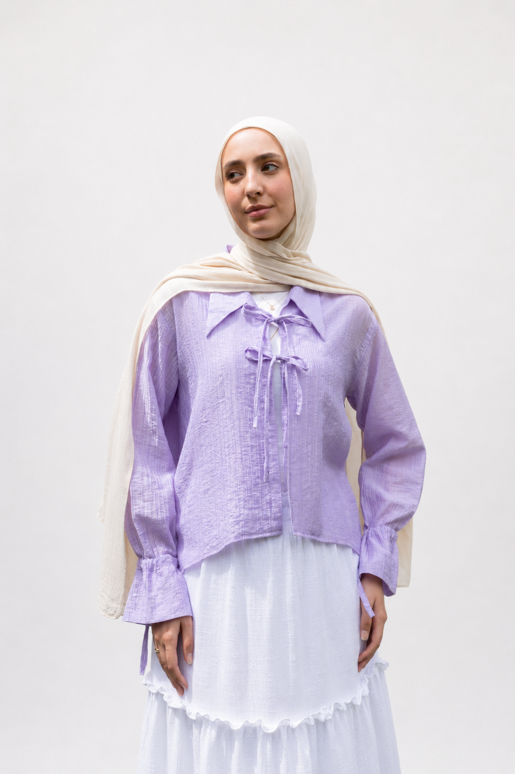 Ribbon Charm Top in Lavender