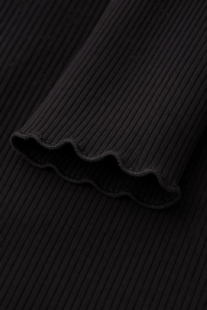 Long-Sleeve Basic Top in Black