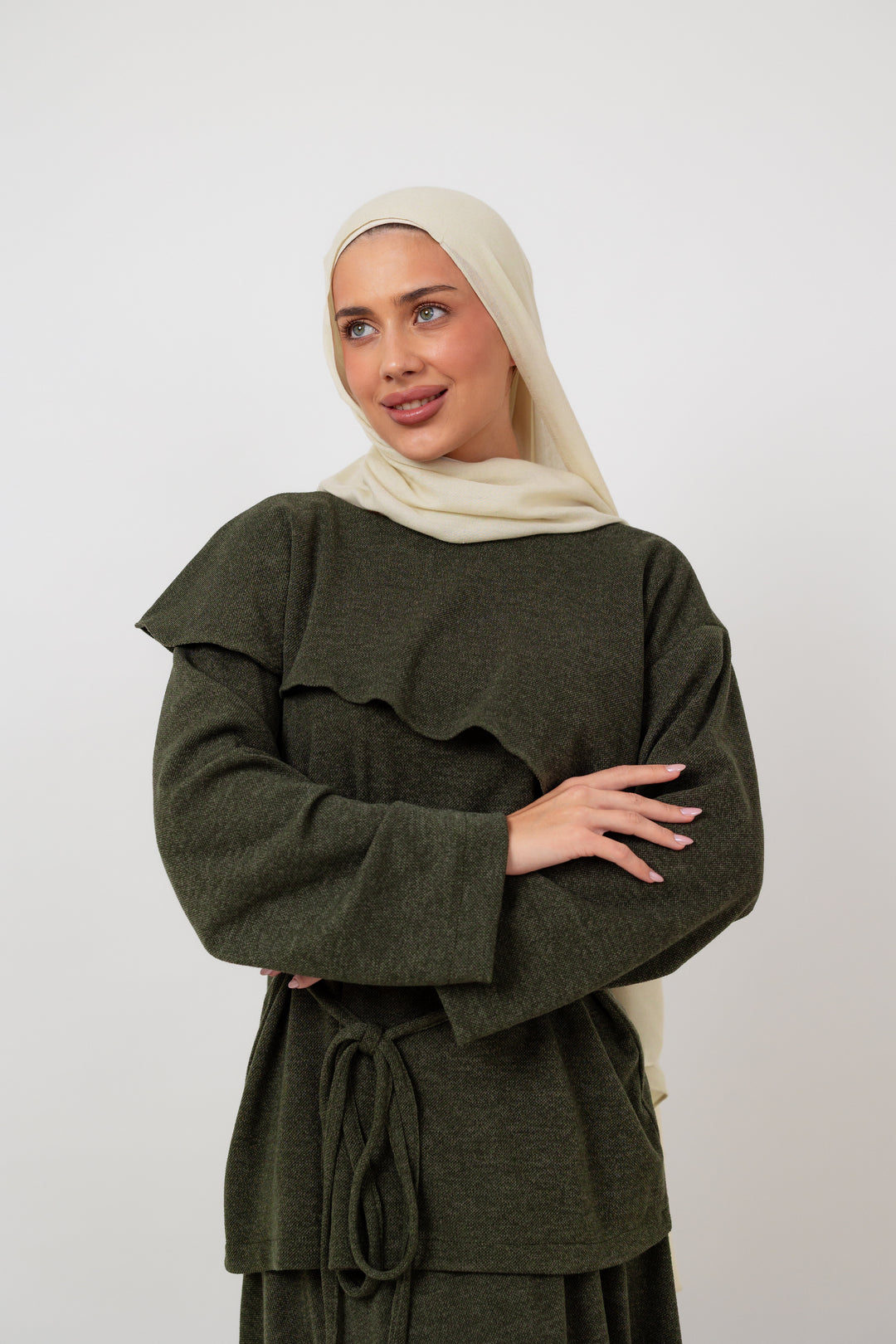 Dove Scarf top in Olive