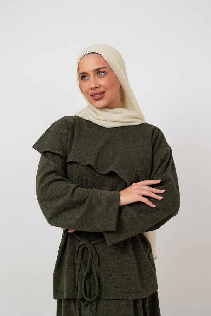 Dove Scarf top in Olive