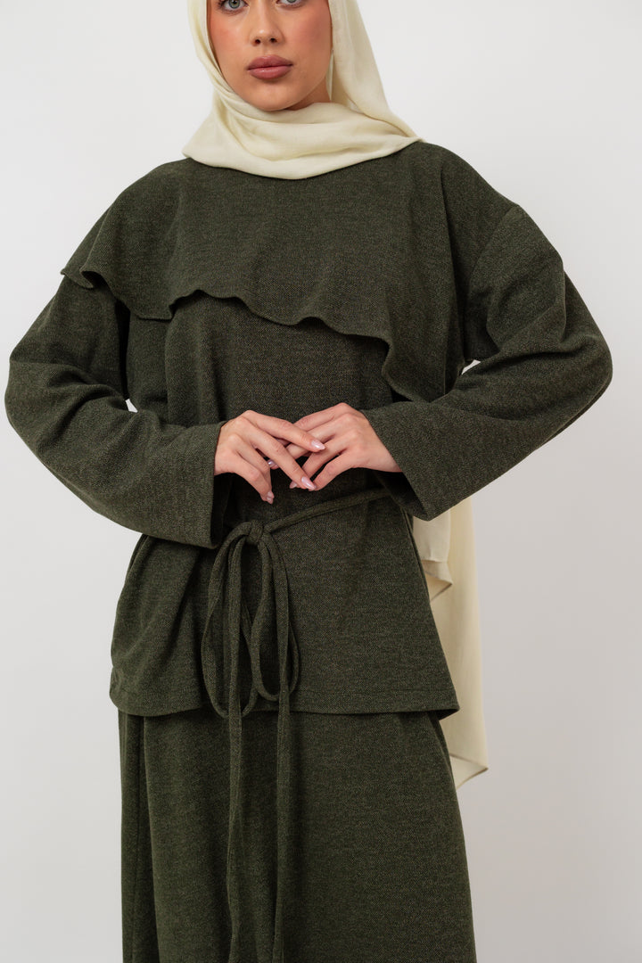 Dove Scarf top in Olive