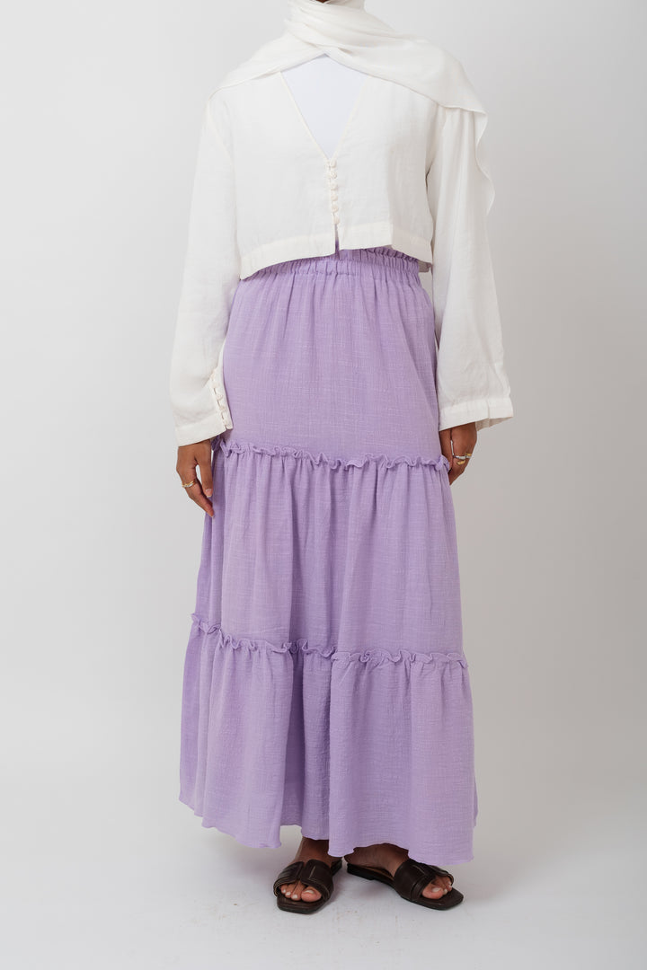 Tiered skirt in purple