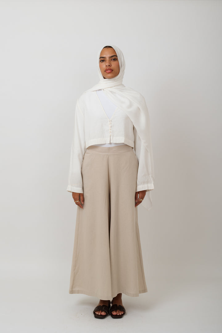 Flow wide leg pants in Beige