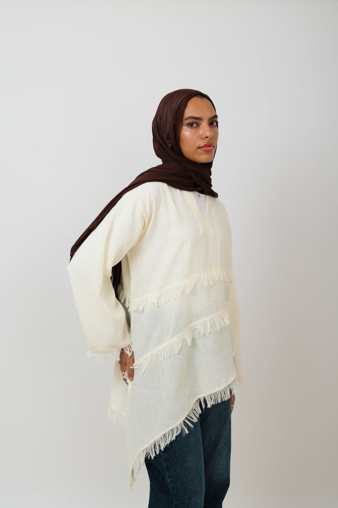 Fringe Top in Cream