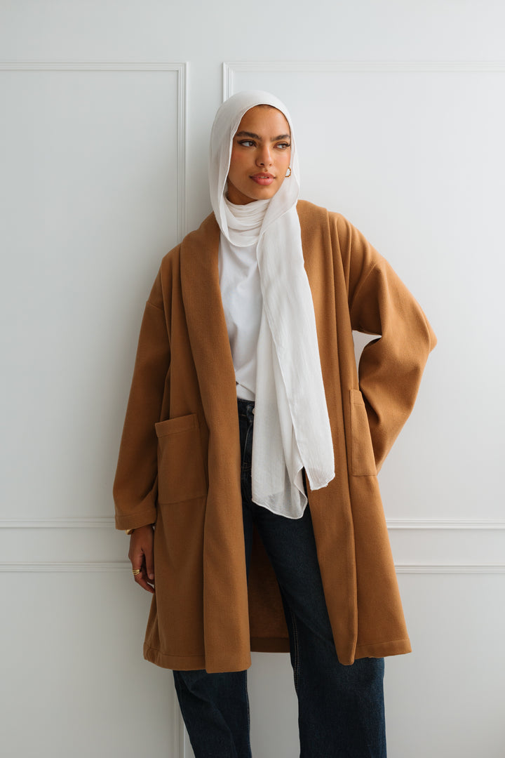 Cloud Oversized Coat in Camel