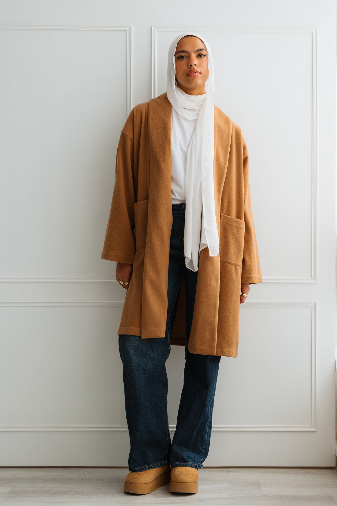 Cloud Oversized Coat in Camel