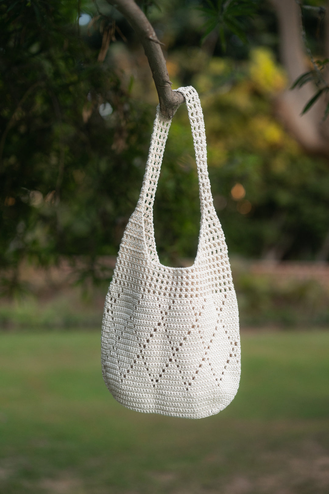 The Crochet Bag in Beige
