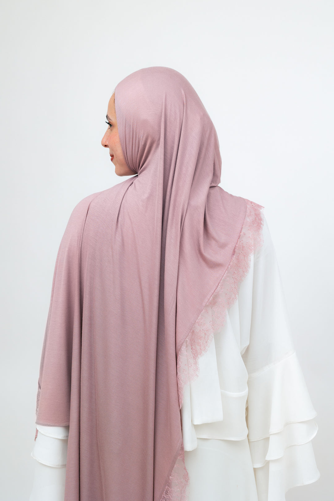 Lace Jersey Set in Dusty Pink