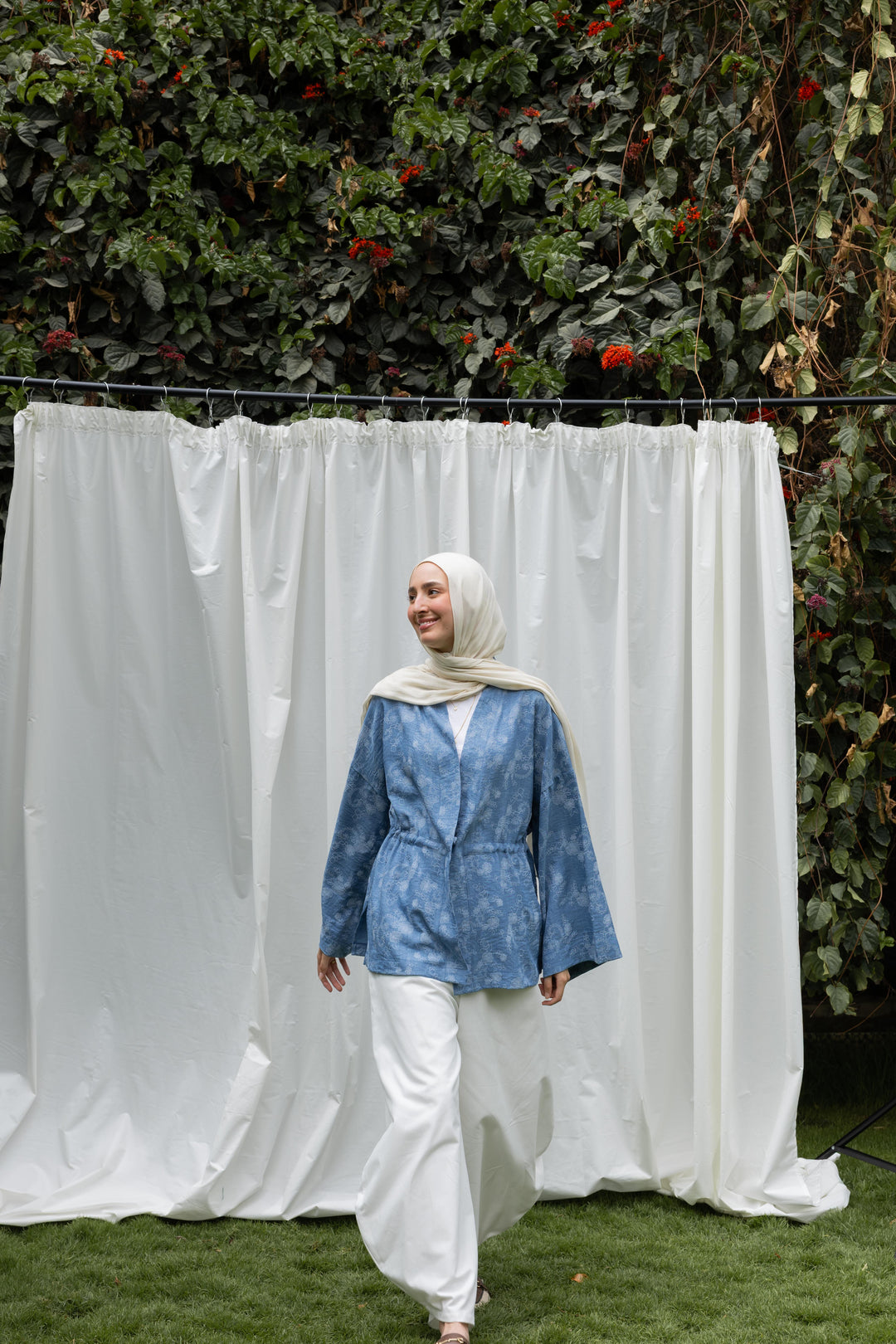 Floral Days Kimono in Denim Blue