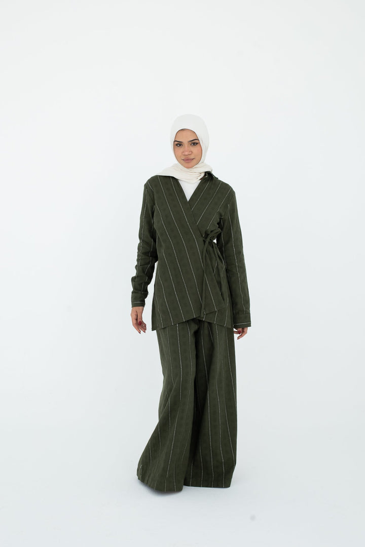 Striped Pants In Olive