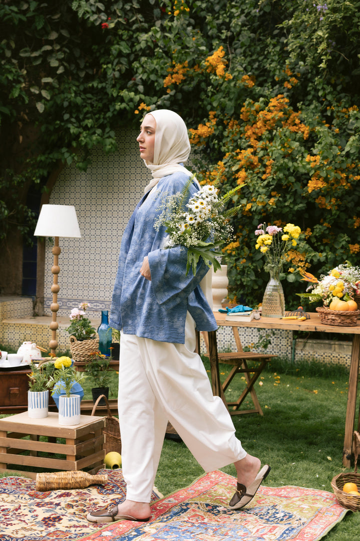 Floral Days Kimono in Denim Blue