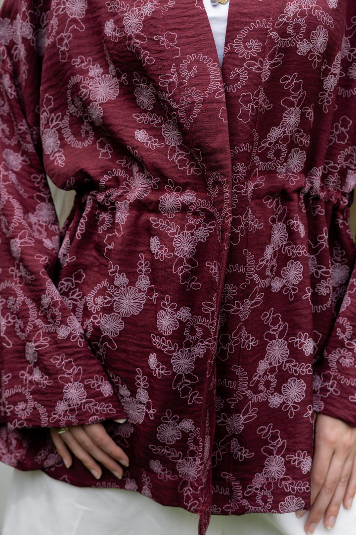 Floral Days Kimono in Burgundy