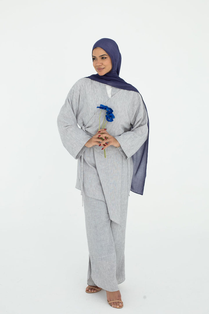 Modern Hem Pants In Grey