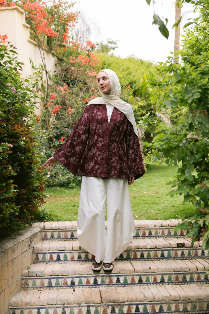 Floral Days Kimono in Burgundy