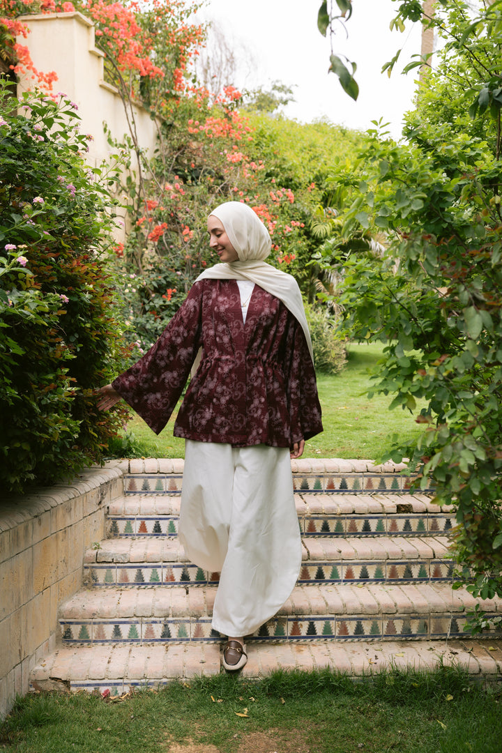 Floral Days Kimono in Burgundy