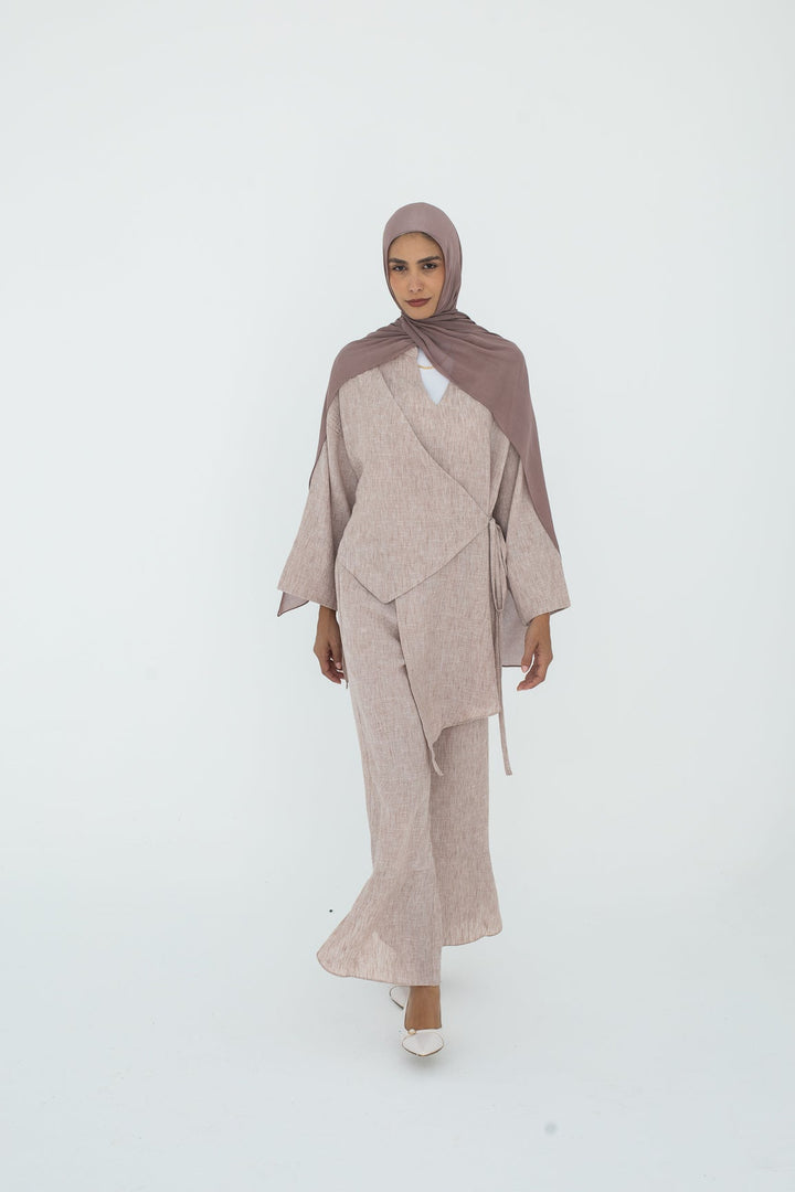 Modern Hem Pants In Beige