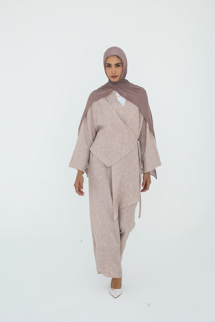 Modern Hem Pants In Beige