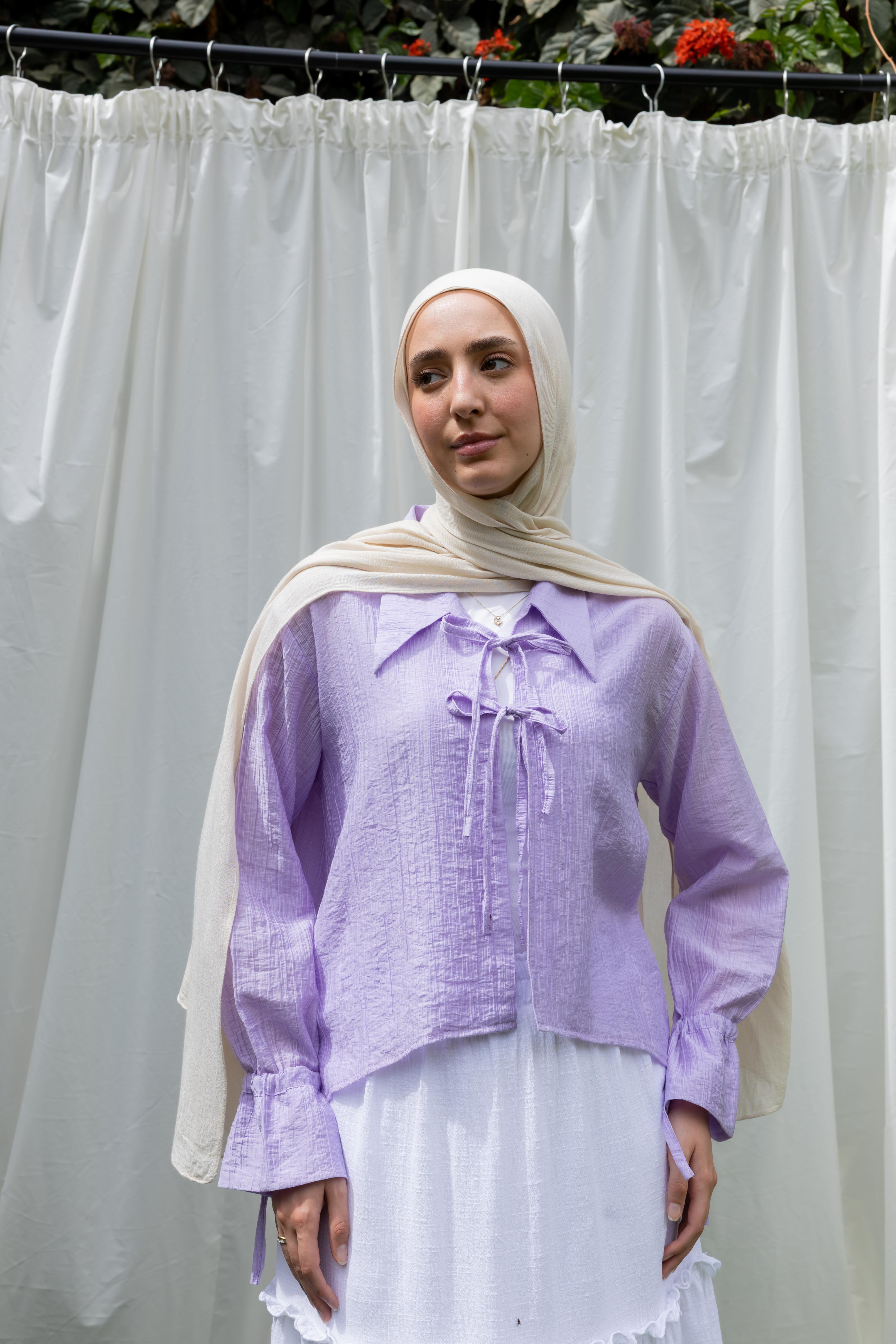 Ribbon Charm Top in Lavender – Jude