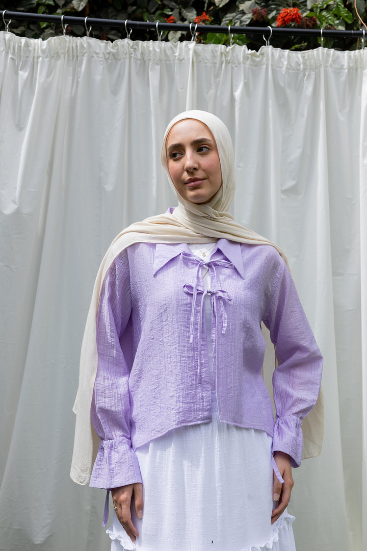 Ribbon Charm Top in Lavender