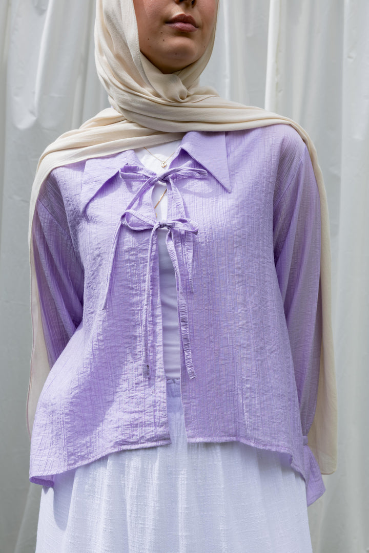 Ribbon Charm Top in Lavender