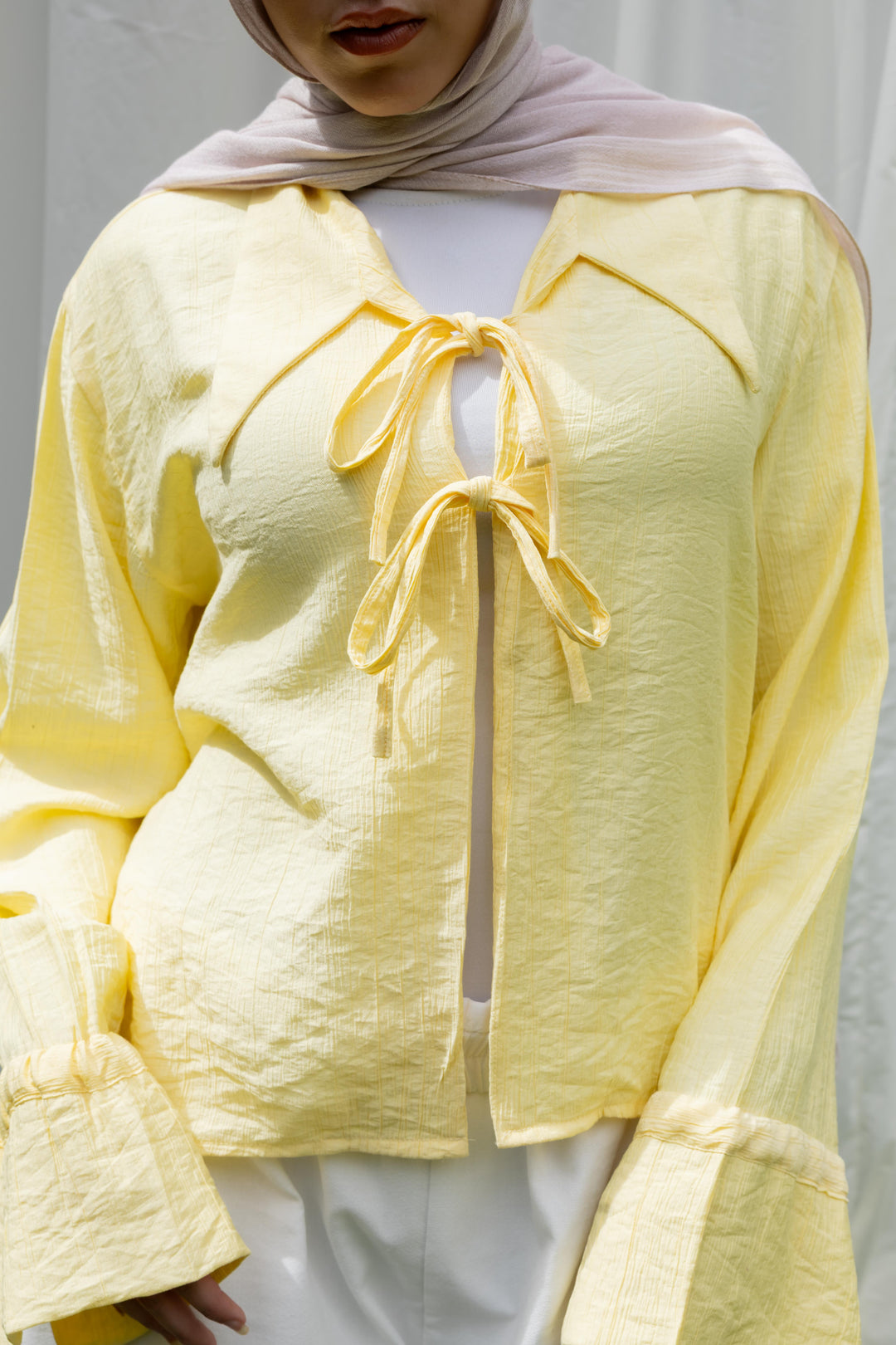 Ribbon Charm Top in Butter Yellow