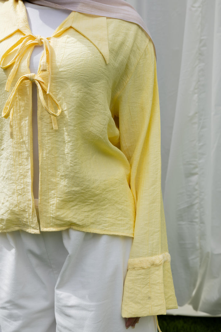 Ribbon Charm Top in Butter Yellow