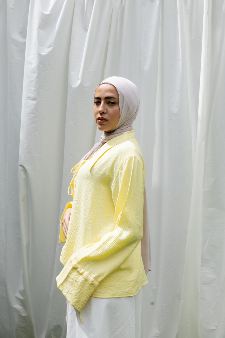 Ribbon Charm Top in Butter Yellow