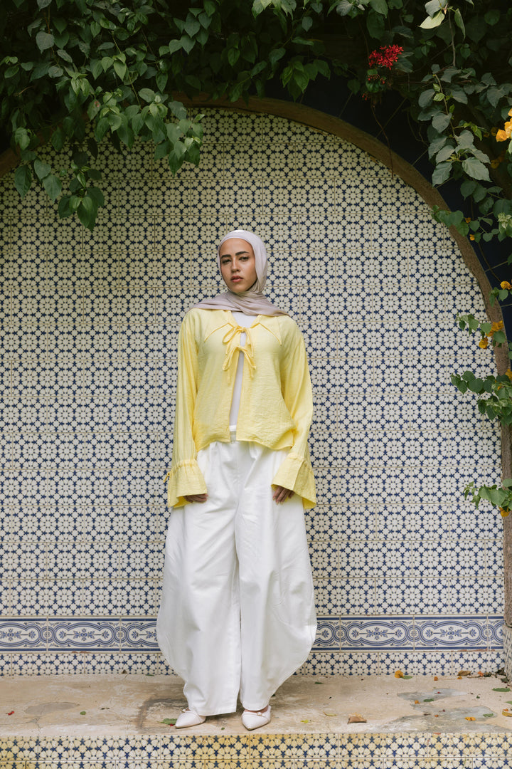 Ribbon Charm Top in Butter Yellow
