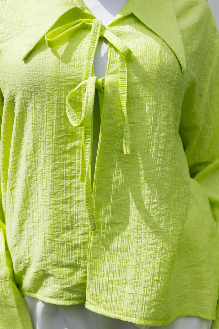 Ribbon Charm Top in Lemon Green