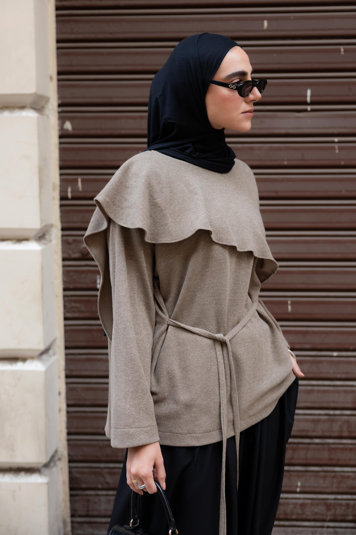 Dove Scarf top in Coffee