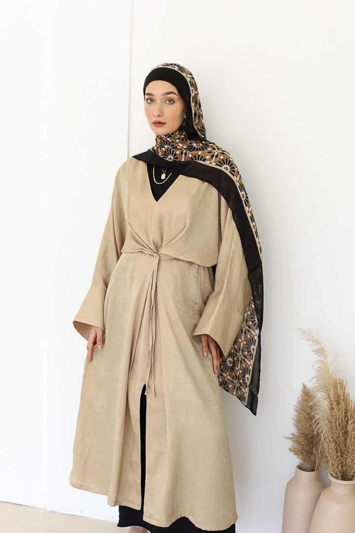 Nadra Dress in Beige