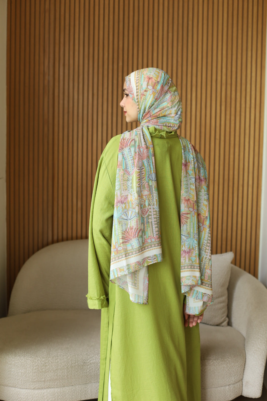 Noura Fringe kimono In Lime