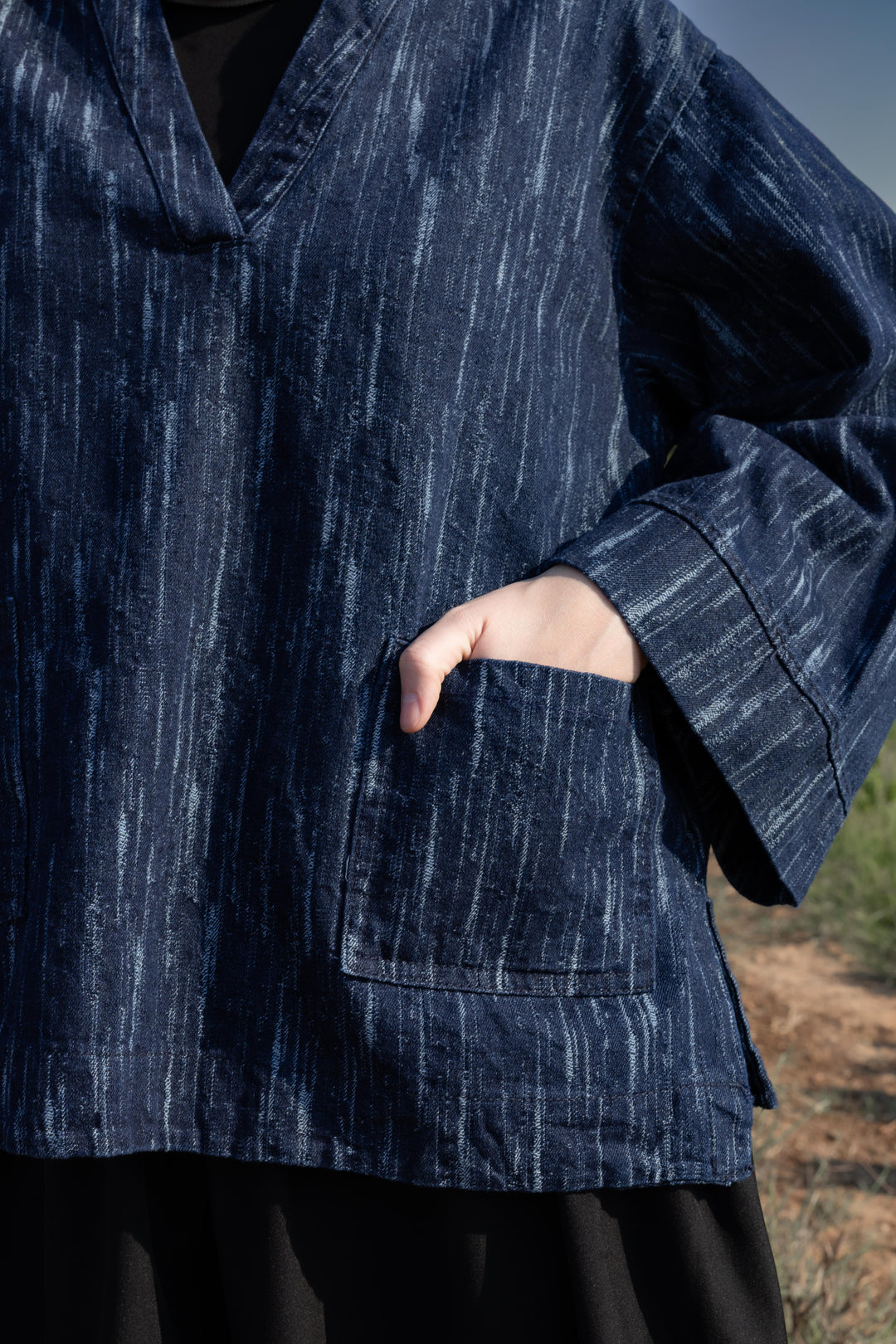 Textured Denim Top