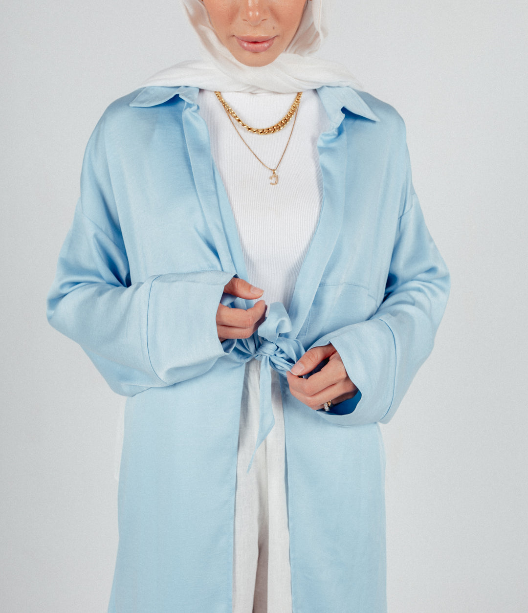 Wrap it Long shirt in Baby blue