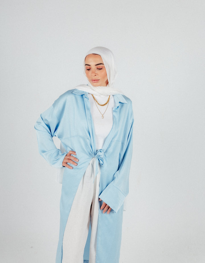 Wrap it Long shirt in Baby blue