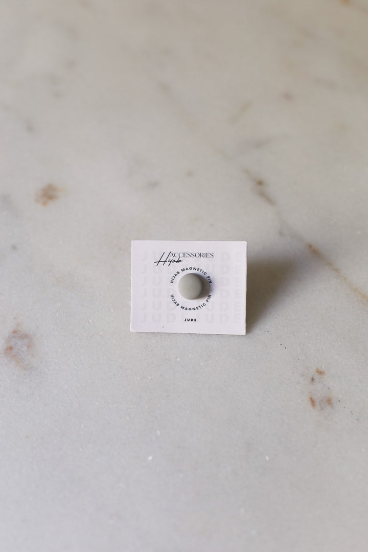 Grey pin-on magnet