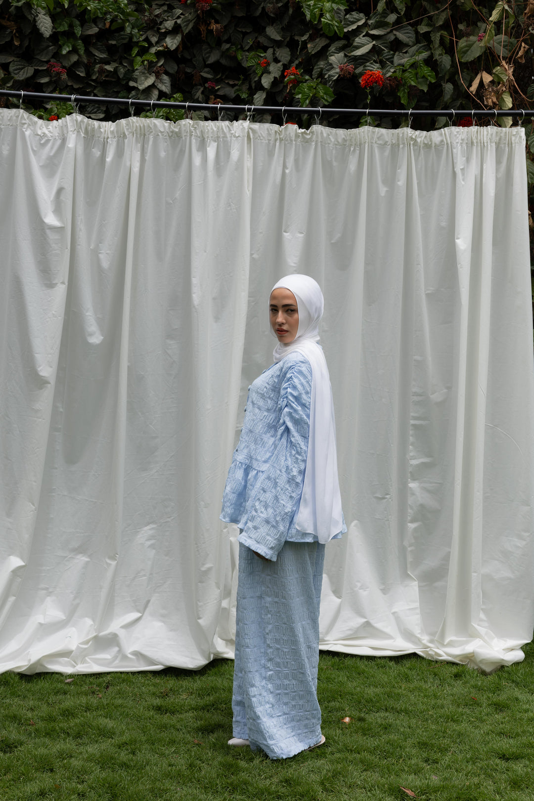 Crinkle Bloom Set in Baby blue