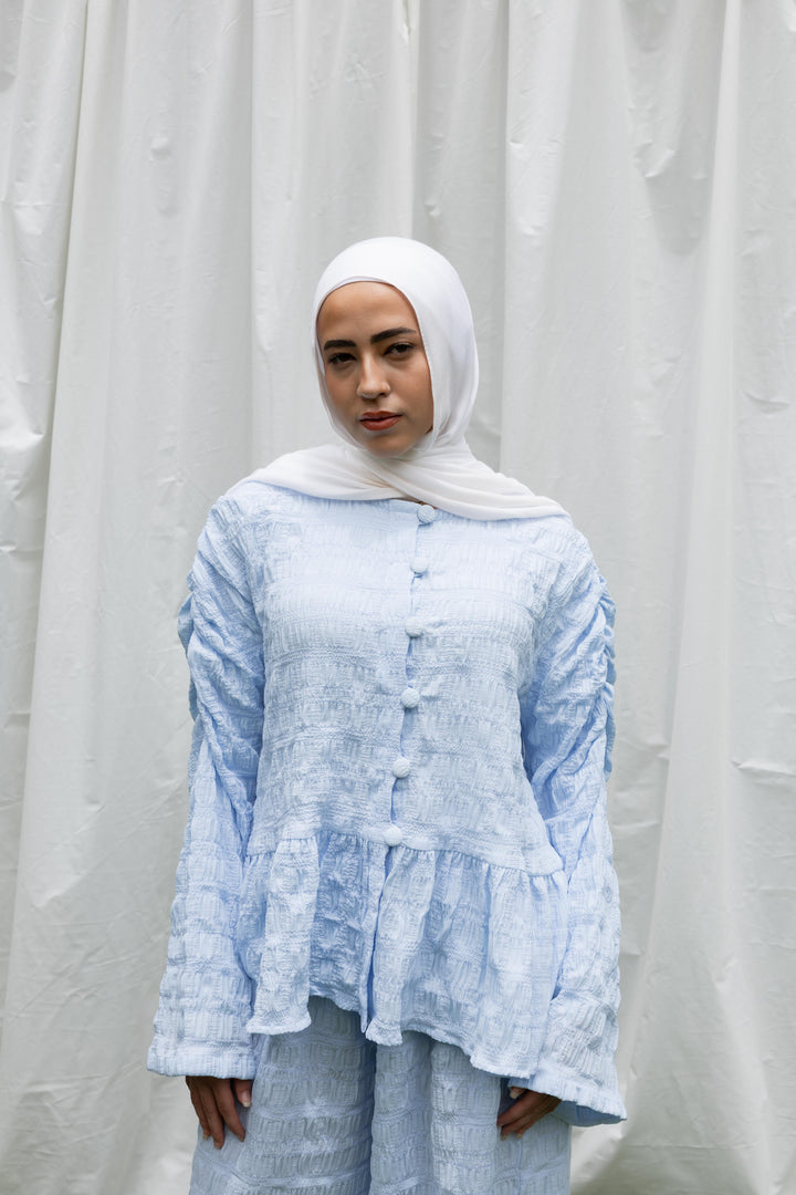 Crinkle Bloom Set in Baby blue